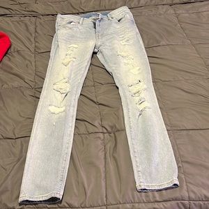 Mens slightly distressed jeans